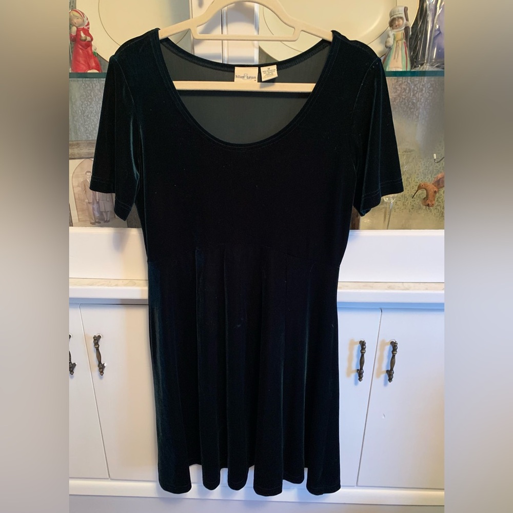 Y2K Hunter Green Velvet Midi Dress size Med
